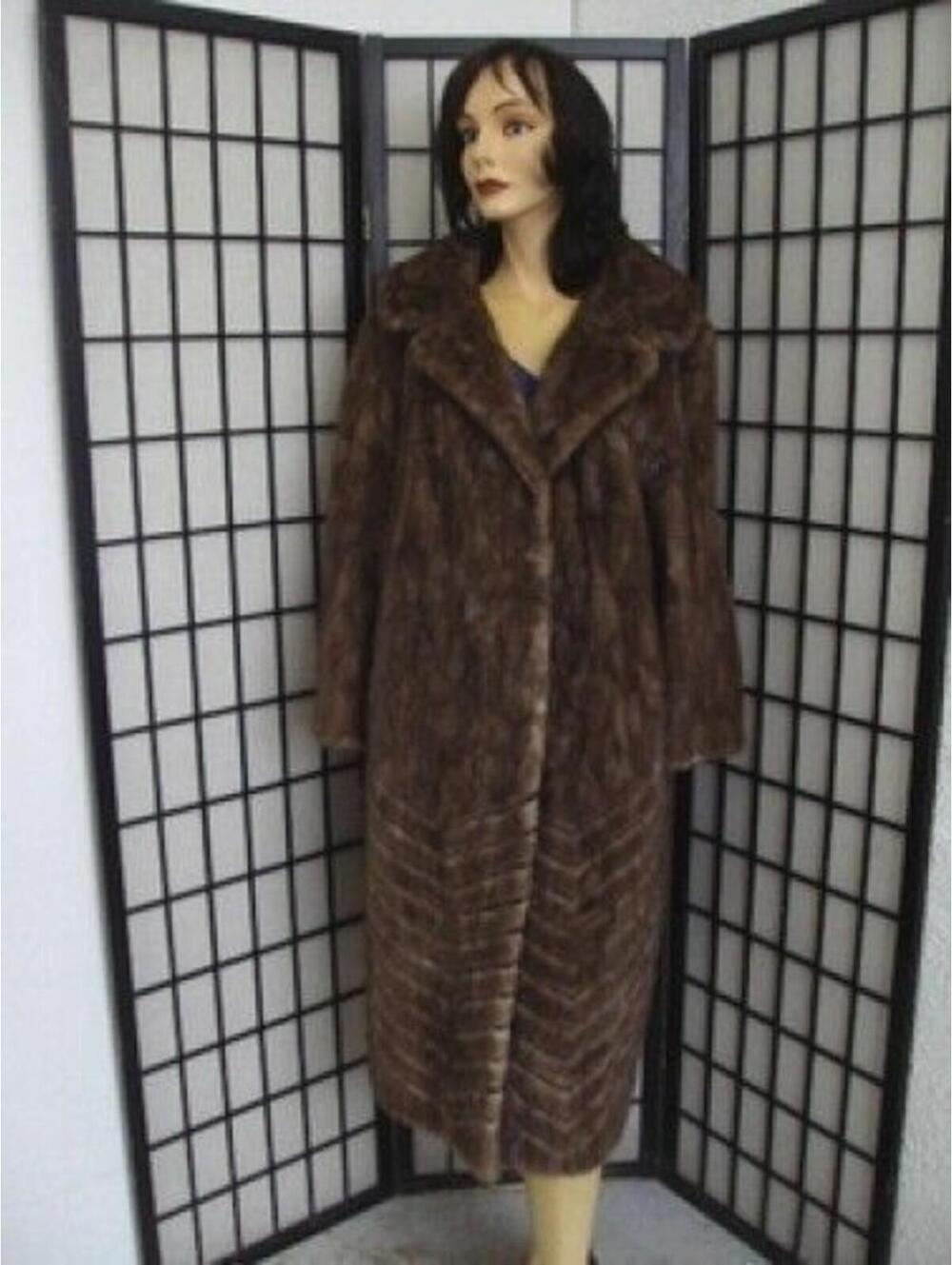 *MINT NATURAL DEMI BUFF (LUNARAINE) MINK FUR COAT JACKET WOMEN WOMAN SZ8 MEDIUM